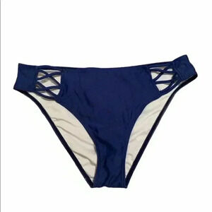 Royal Blue Strappy Side Cut Outs Bikini Bottom XL